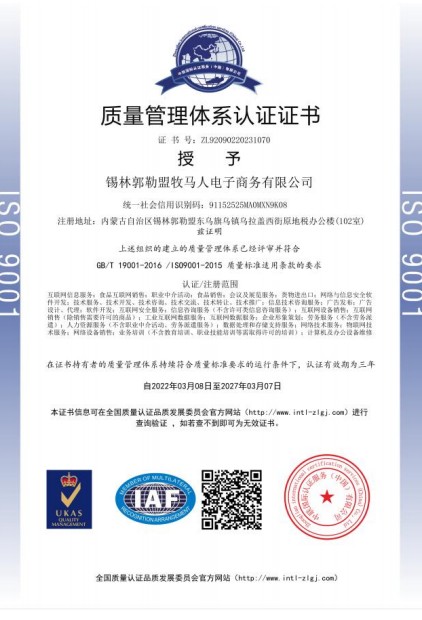 质量管理体系认证ISO9001